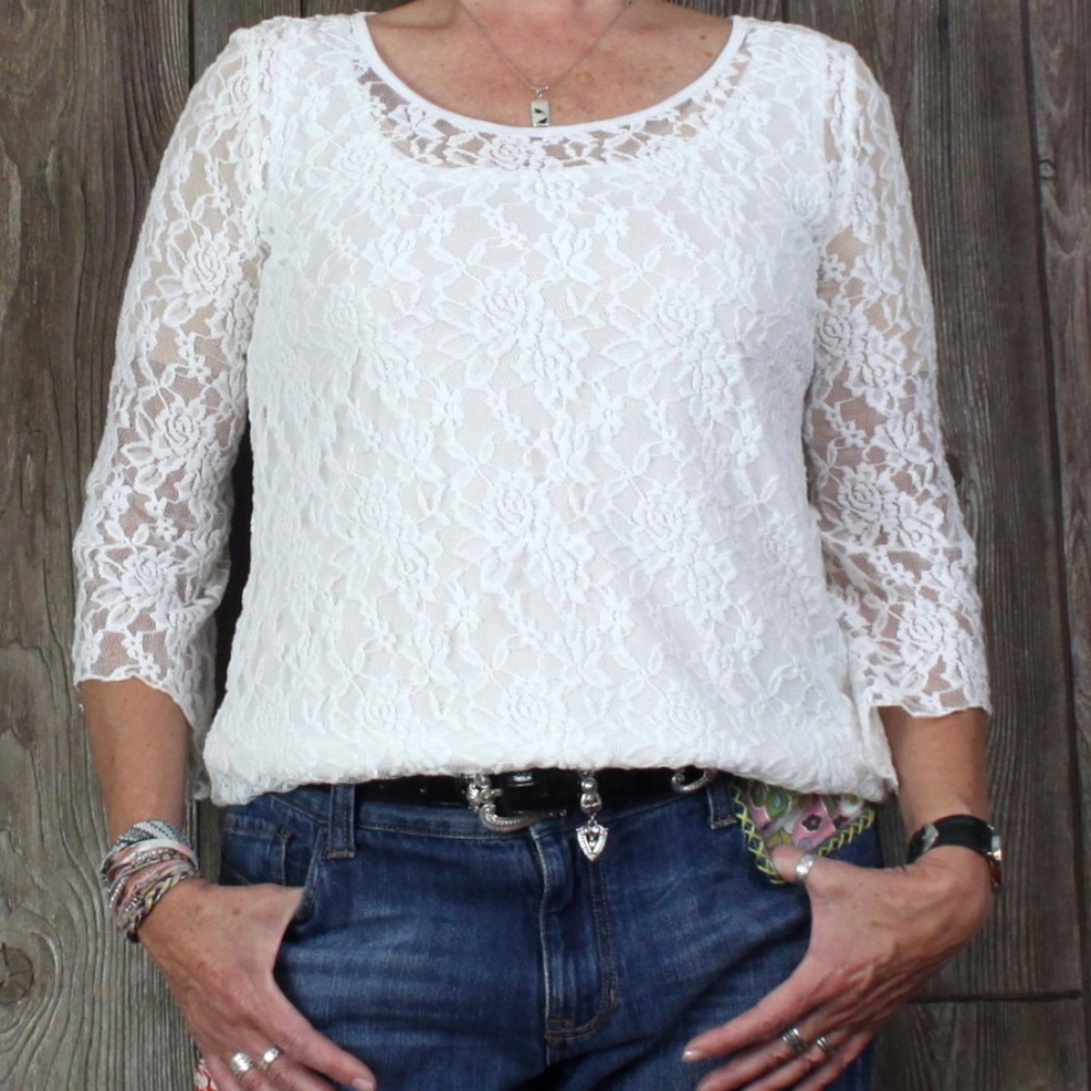 Rove La Blouse L size White Lace